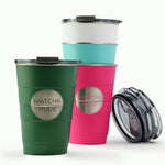Pirani Matcha Nude Insulated 16 oz Matcha Tumbler:  hot & cold, stackable, stainless steel