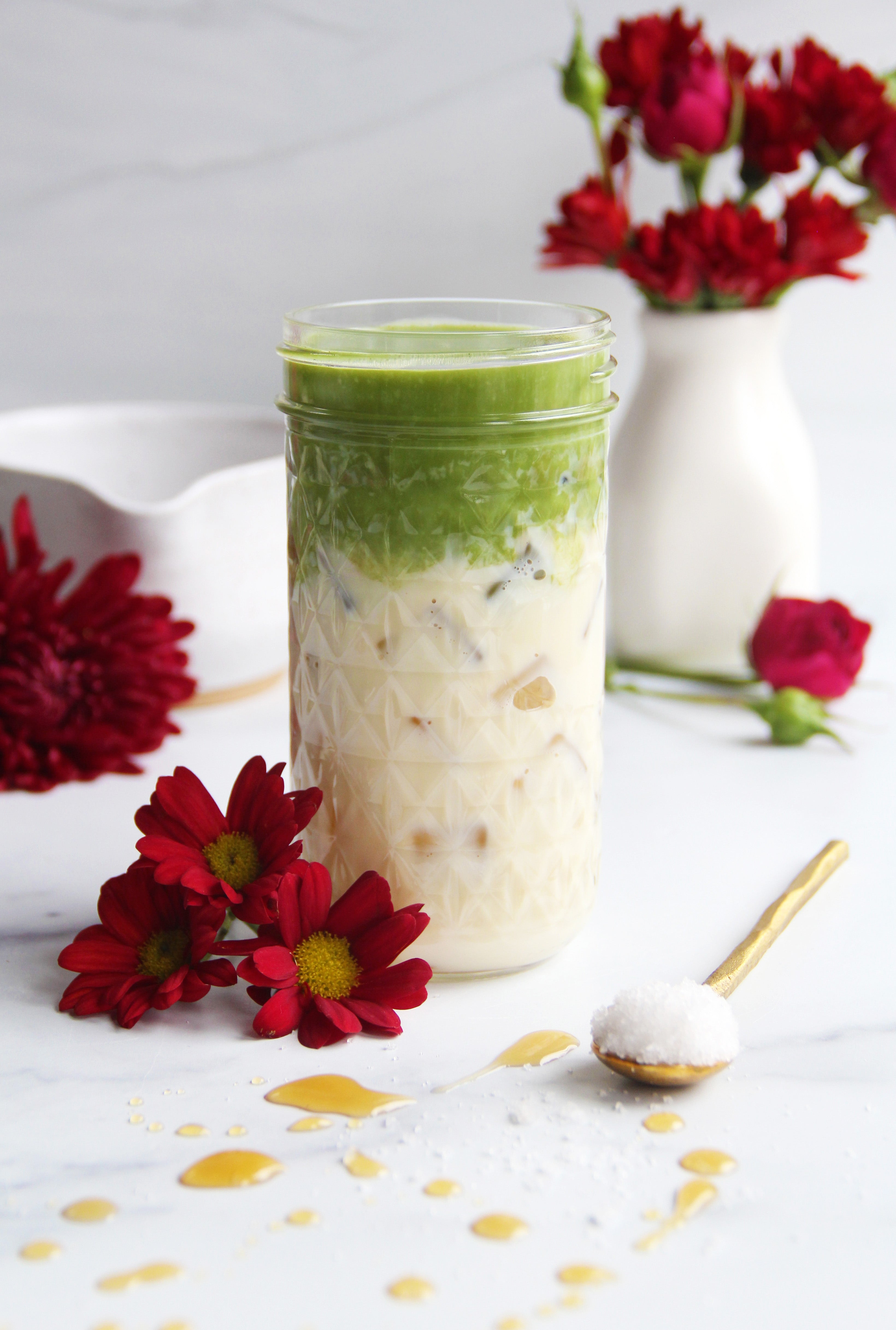 Salted Maple Matcha Latte (Hot or Iced)