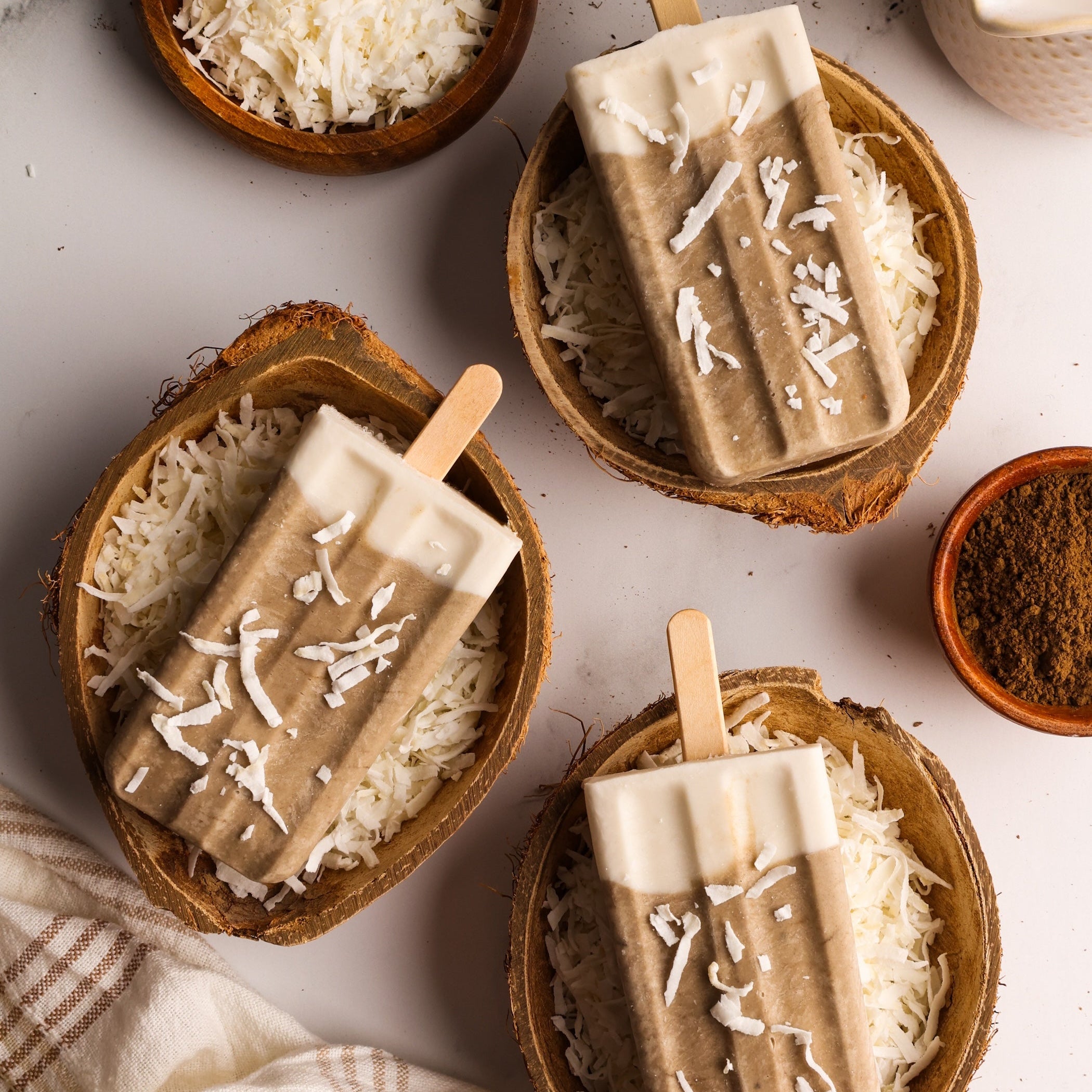 Easy Hojicha Coconut Cream Popsicles (Dairy Free & Creamy)