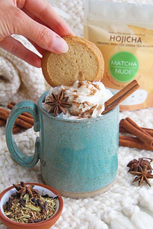 Chai Hojicha Latte (Cozy, Spiced & Easy to Make Vegan)