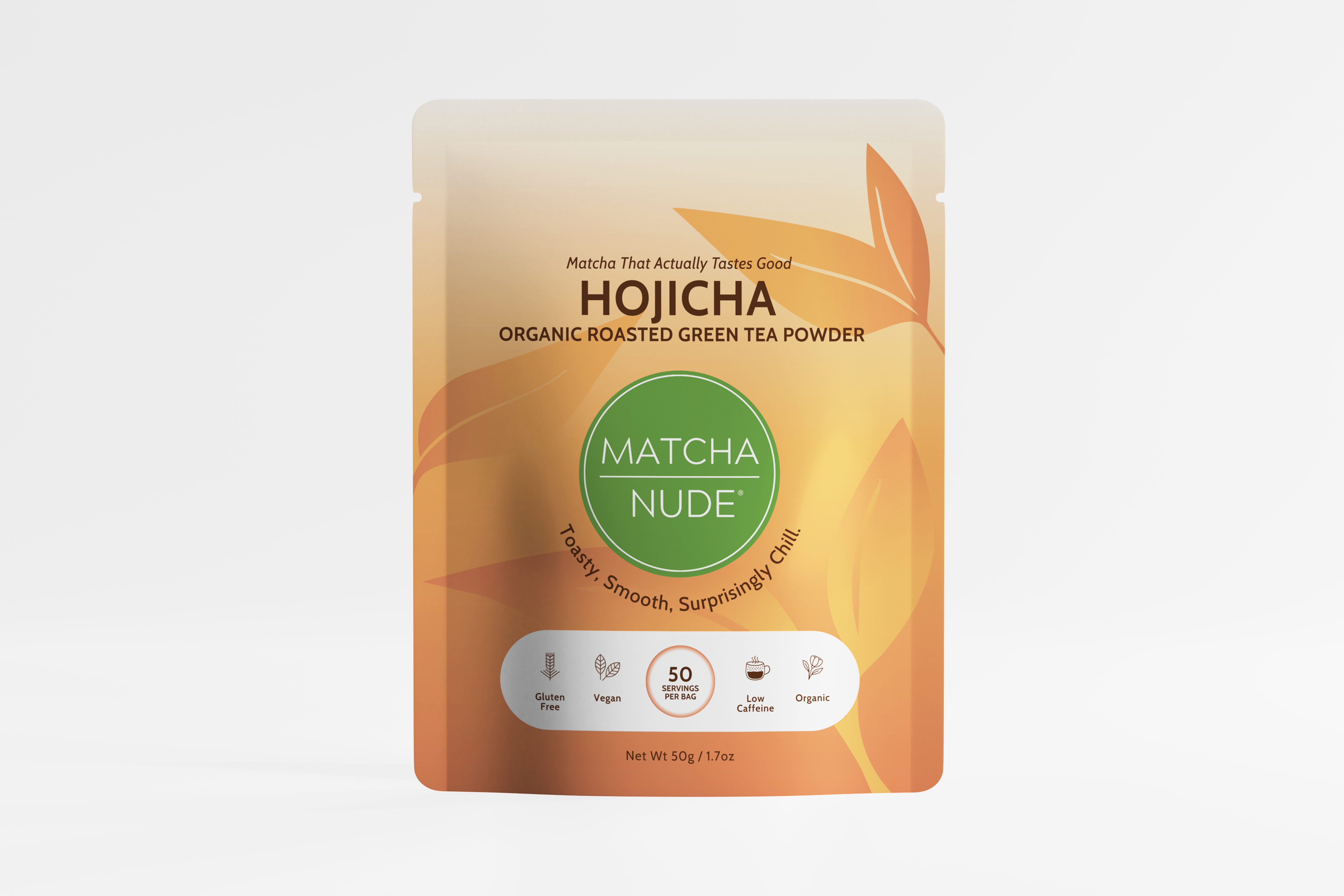 Organic Hojicha Roasted Green Tea 50g, mellow, low‑caffeine roasted flavor