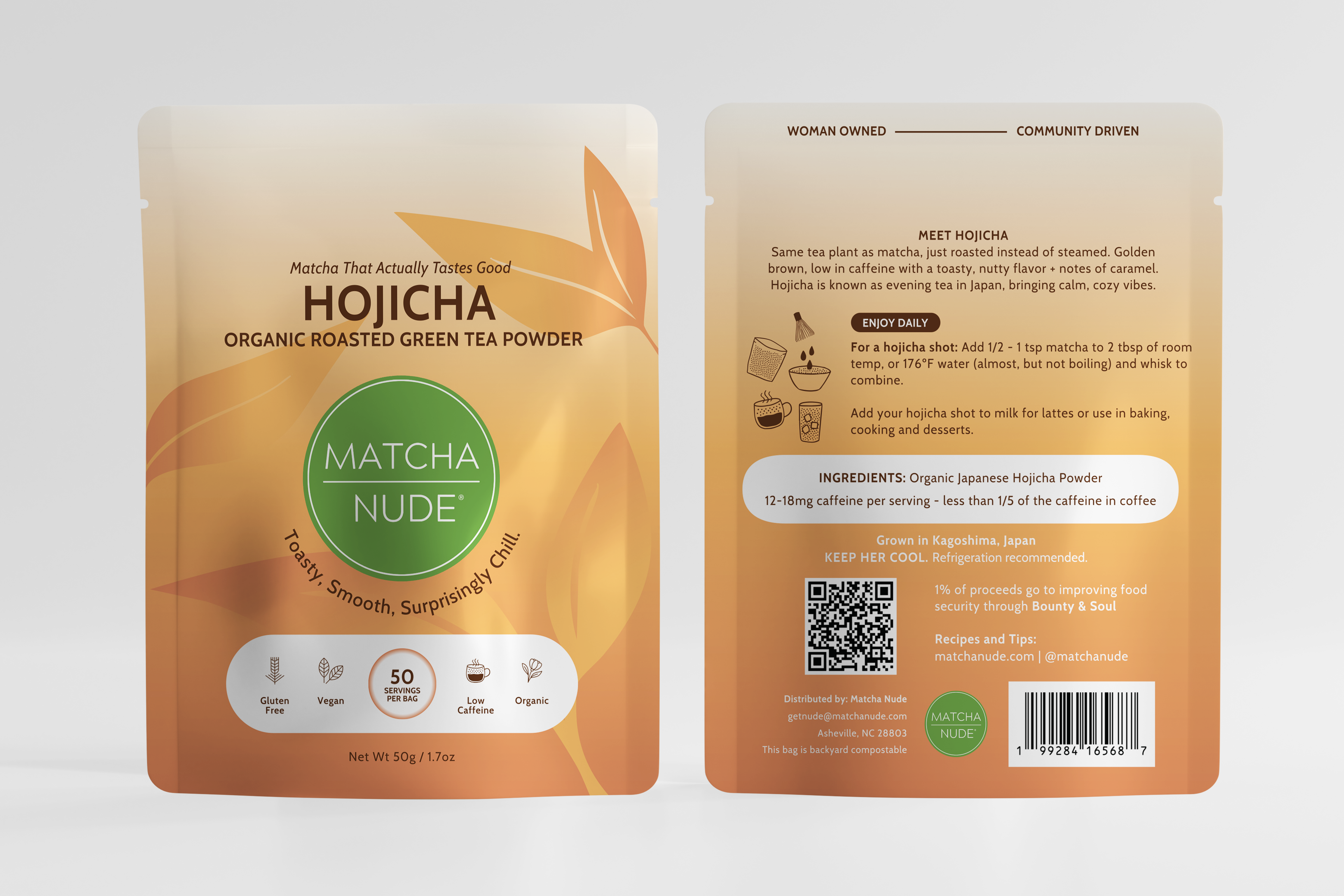 Organic Hojicha Roasted Green Tea 50g, mellow, low‑caffeine roasted flavor